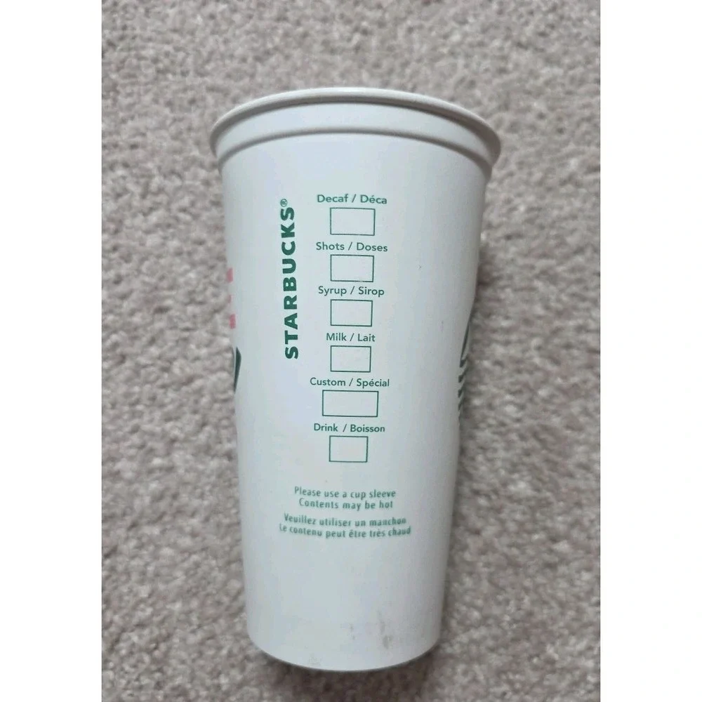 Starbucks LOVE, LOVE, LOVE Valentine's Reusable Hot Cup No Lid 16oz 2014